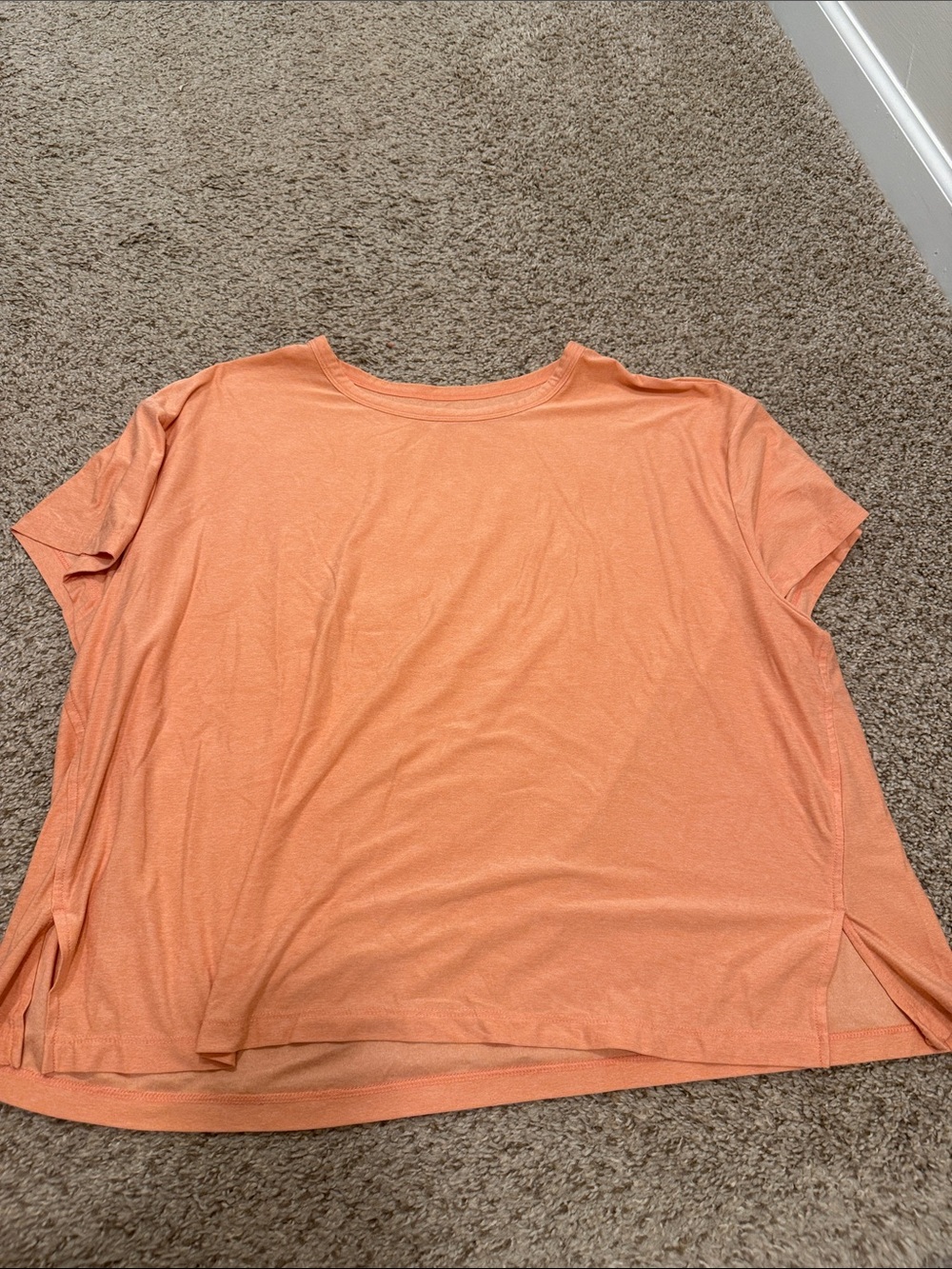 Women's Short Sleeve Scoop Neck Active Top - Peach